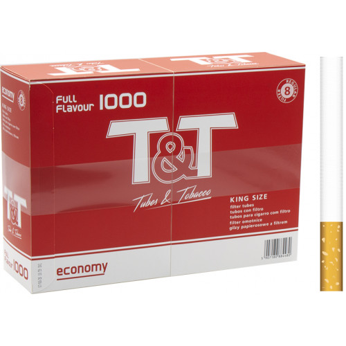 18860-500x500-1-4.jpg Гильзы T&T Economy Full Flavour Regular filter 8,1/15мм (1000шт/уп) — изображение 1