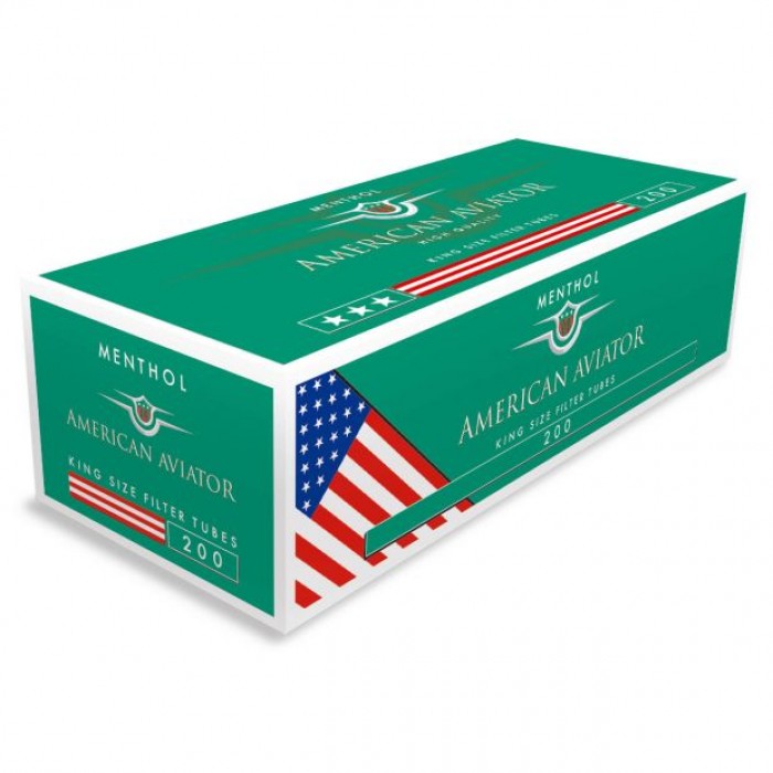 american-aviator-menthol.jpg Гильзы AMERICAN AVIATOR Menthol filter 8,1/15мм (200шт/уп) — изображение 1