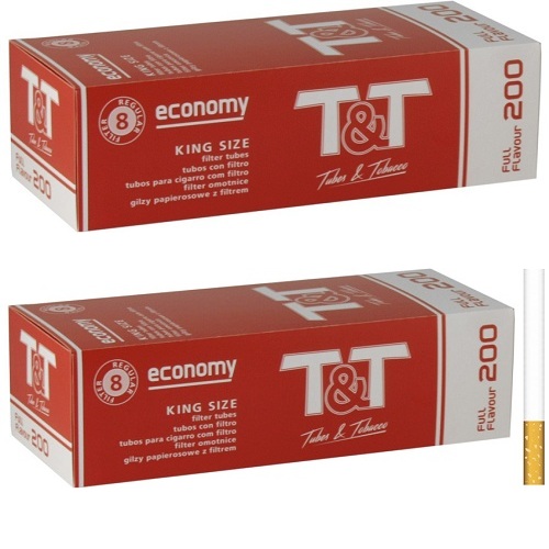 TT-200 Гильзы T&T Economy Full Flavour Regular Long filter 8/15мм (200шт/уп) — изображение 1